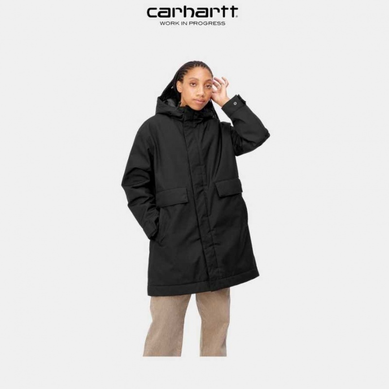 Noir Carhartt Wip Valley Parka - Danmark MHL-4681183