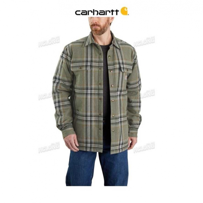 Basil Carhartt Relaxed Fit Flannel Sherpa-Doublée Shirt Jac - Danmark CIU-4440147