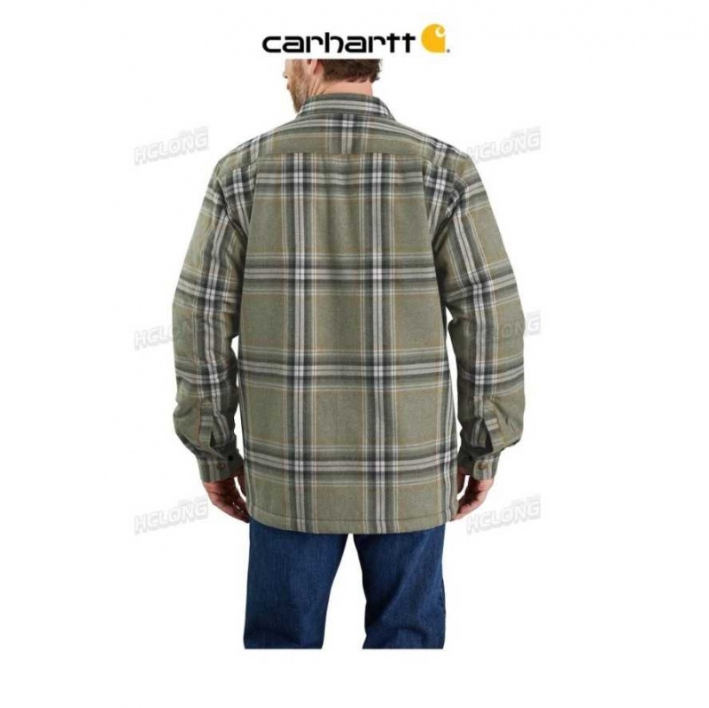 Basil Carhartt Relaxed Fit Flannel Sherpa-Doublée Shirt Jac - Danmark CIU-4440147