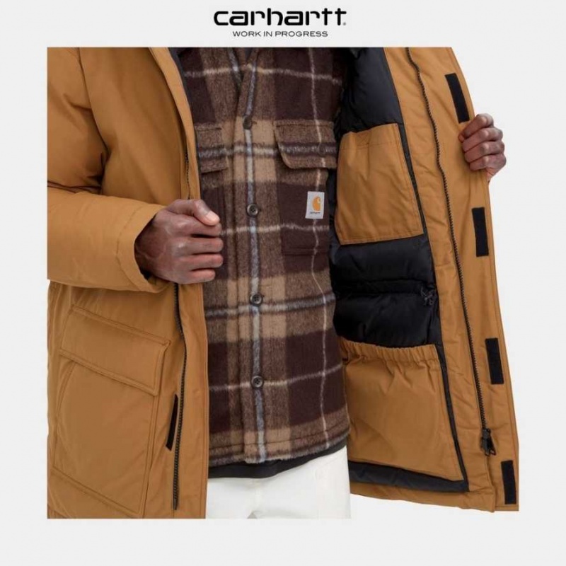 Marron Carhartt Wip Siberian Cold Parka - Danmark WYD-0261424