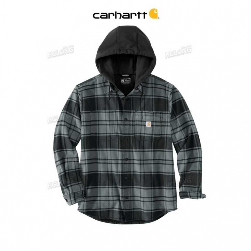 Elm Carhartt Rugged Flex Relaxed Fit Flannel Fleece Doublée Encapuchonné Shirt Jac - Danmark CML-4683718