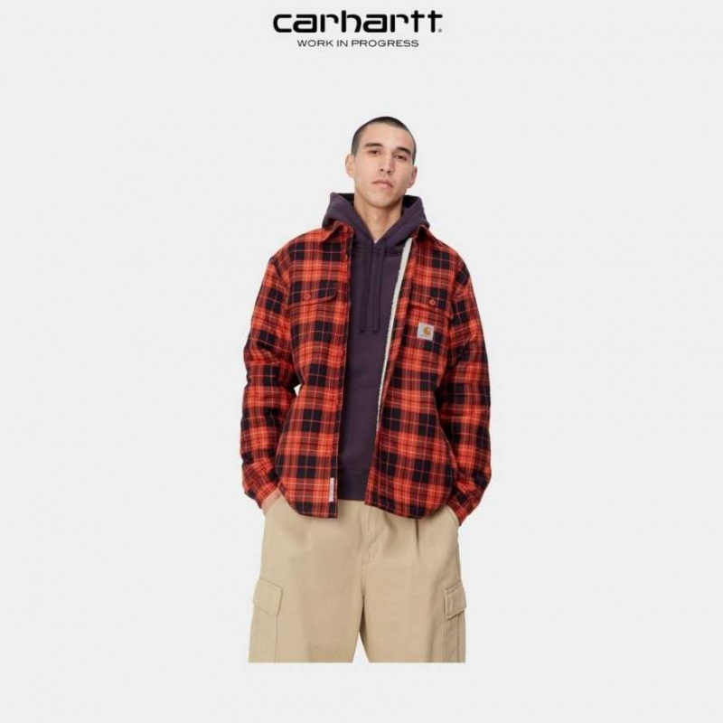 Bleu Marine Foncé Carhartt Wip Arden Check Shirt Jacket Bleu Marine - Danmark GYE-4727888