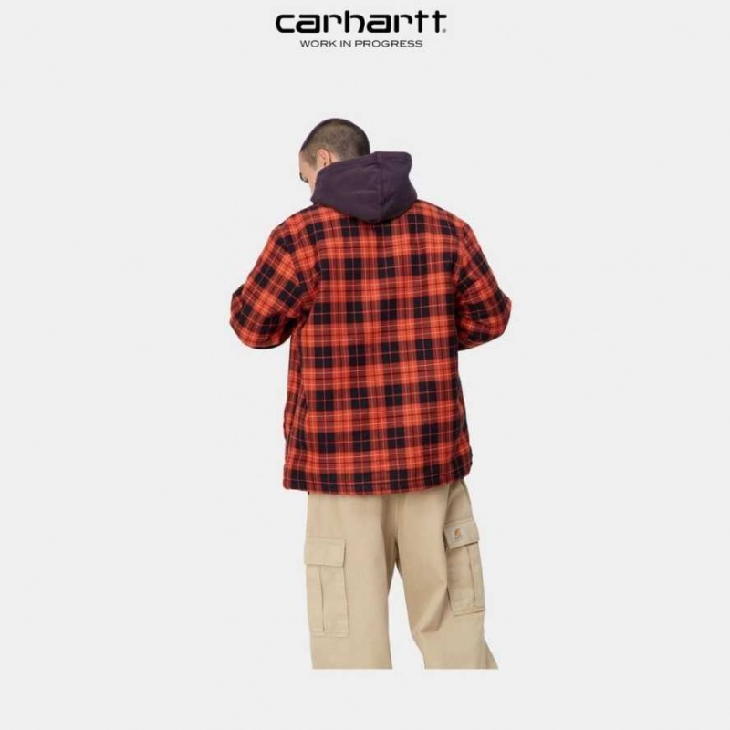 Bleu Marine Foncé Carhartt Wip Arden Check Shirt Jacket Bleu Marine - Danmark GYE-4727888