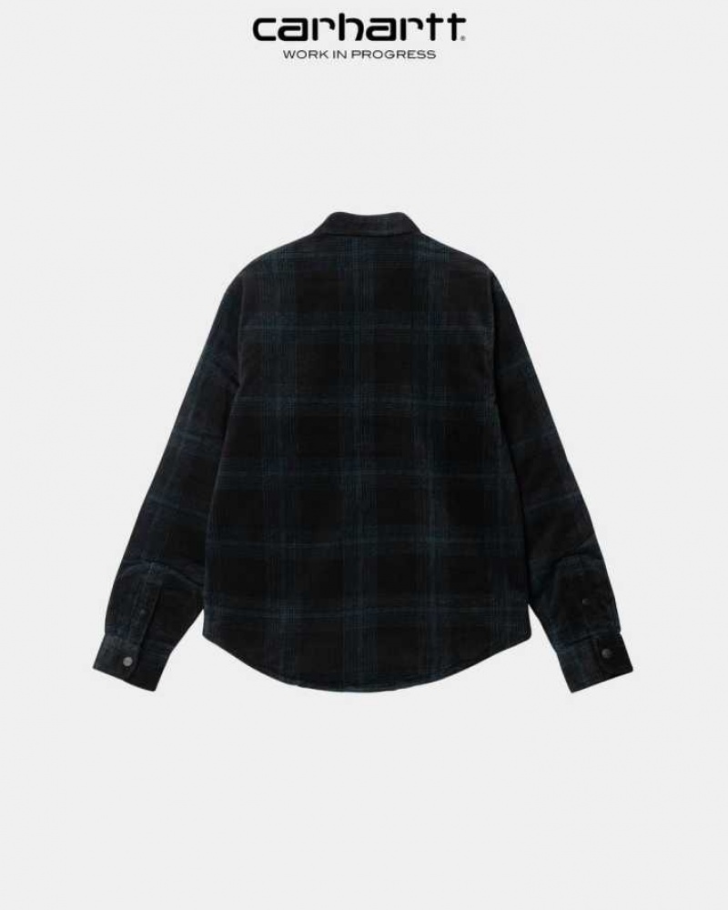 Noir Carhartt Wip Ginnis Check Shirt Jacket - Danmark XIC-1772359