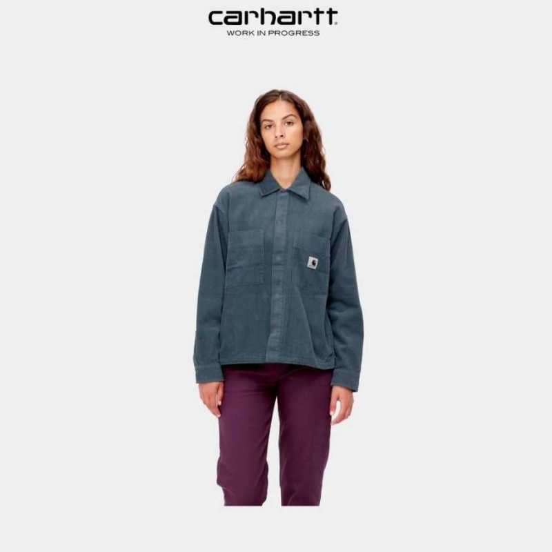 Bleu Carhartt Wip Foy Shirt Jacket - Danmark FMC-4711462