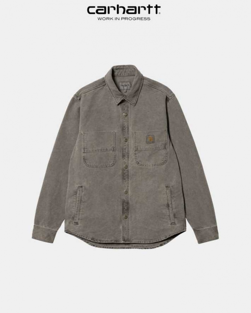 Noir Carhartt Wip Glenn Shirt Jacket - Danmark QUT-8750463