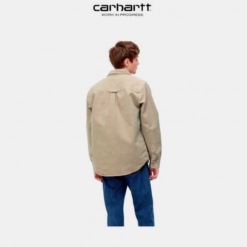 Marron Carhartt Wip Glenn Shirt Jacket - Danmark USV-9010442