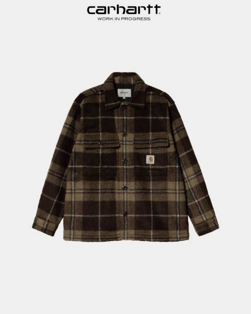 Noir Carhartt Wip Manning Check Shirt Jacket - Danmark EGF-3846889