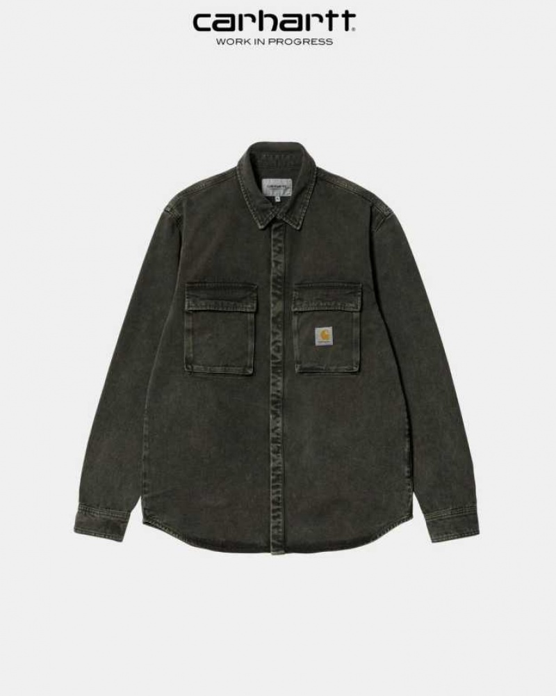 Noir Carhartt Wip Monterey Shirt Jacket - Danmark FXC-8093900