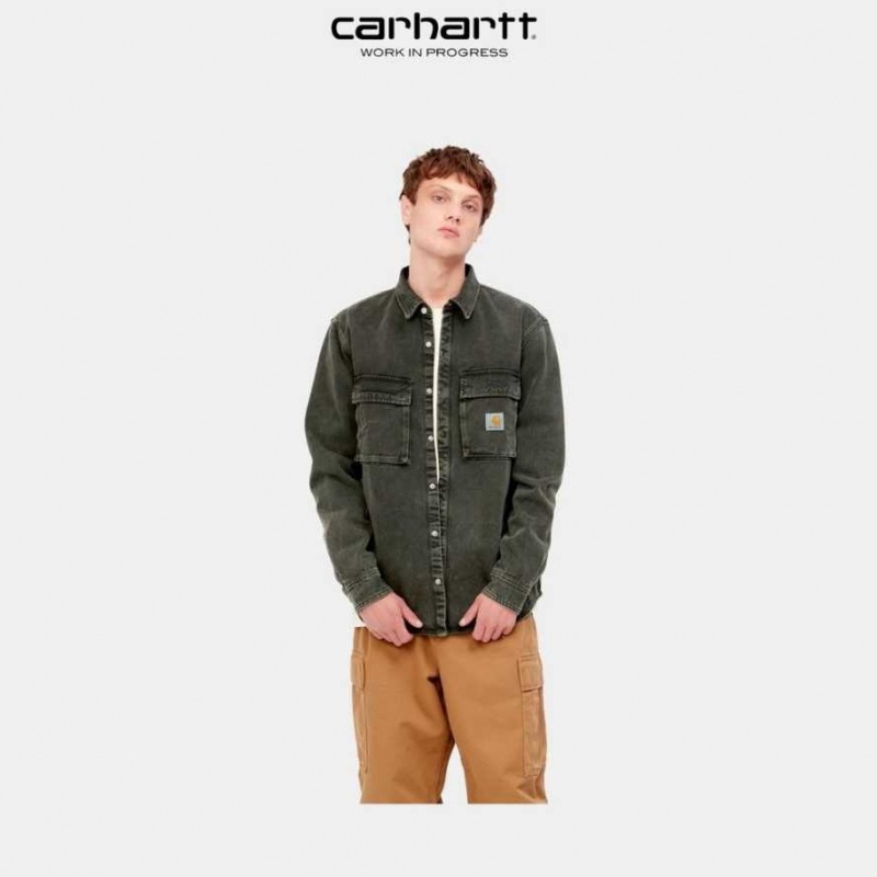 Noir Carhartt Wip Monterey Shirt Jacket - Danmark FXC-8093900