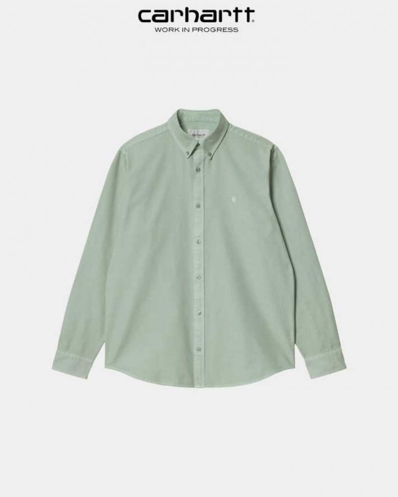 Misty Sage Carhartt Wip Bolton Shirt Misty - Danmark USB-3051810