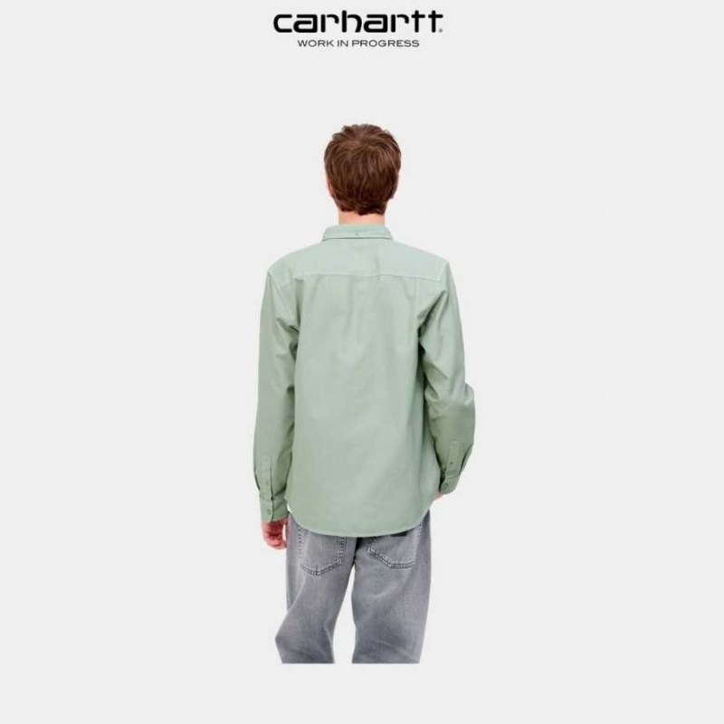 Misty Sage Carhartt Wip Bolton Shirt Misty - Danmark USB-3051810