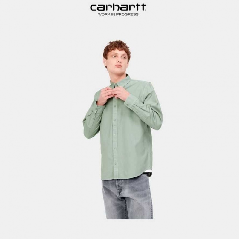 Misty Sage Carhartt Wip Bolton Shirt Misty - Danmark USB-3051810