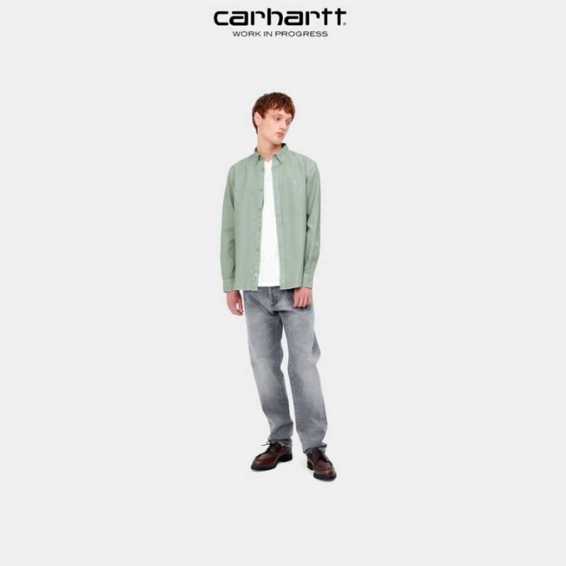 Misty Sage Carhartt Wip Bolton Shirt Misty - Danmark USB-3051810