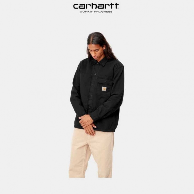 Noir Carhartt Wip Charter Shirt - Danmark WED-9652941