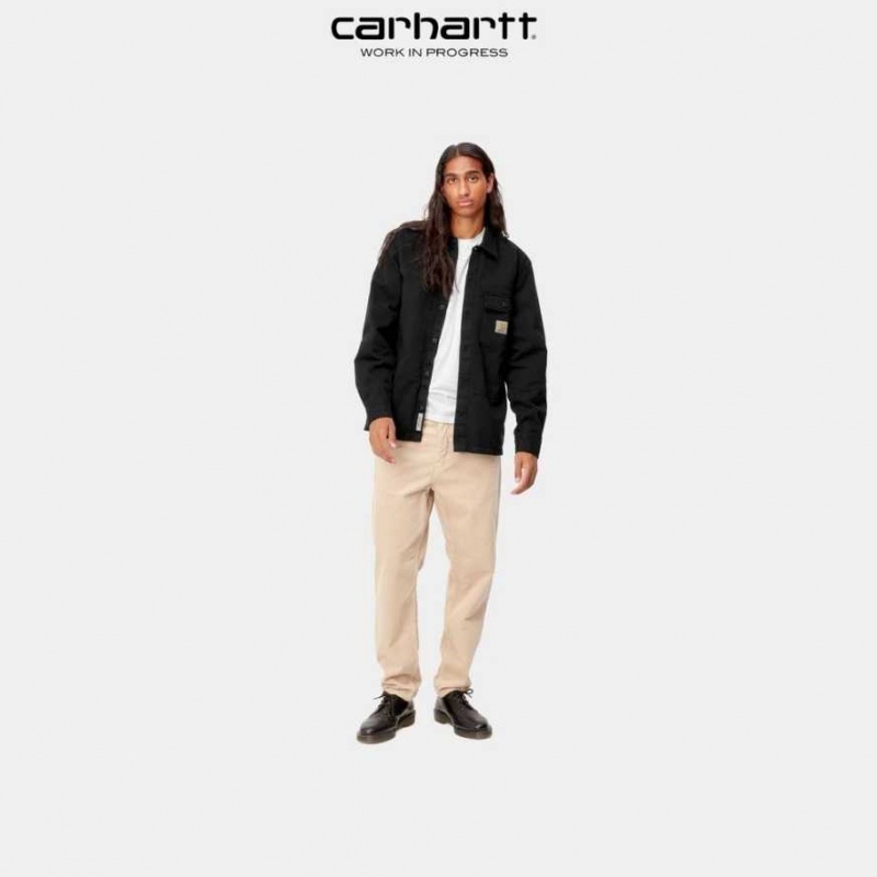 Noir Carhartt Wip Charter Shirt - Danmark WED-9652941