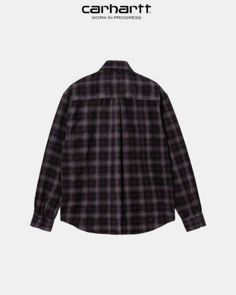 Noir Carhartt Wip Flint Shirt - Danmark HOB-1510493