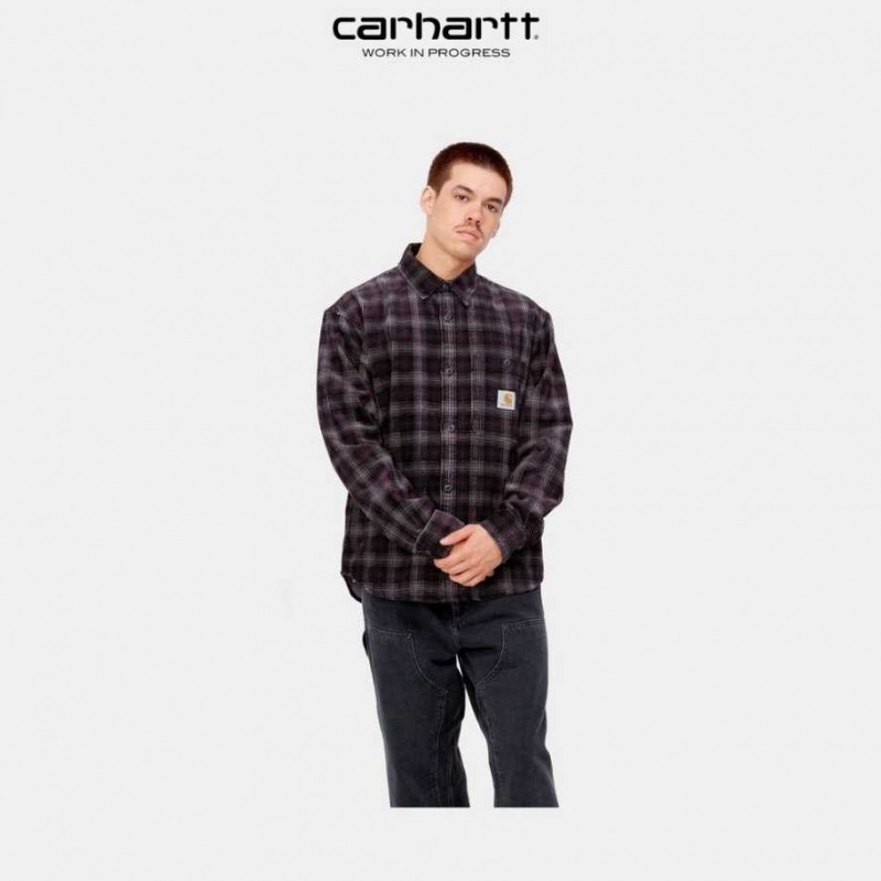 Noir Carhartt Wip Flint Shirt - Danmark HOB-1510493