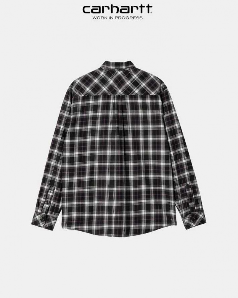 Noir Carhartt Wip Lermond Check Shirt - Danmark XTE-3986532