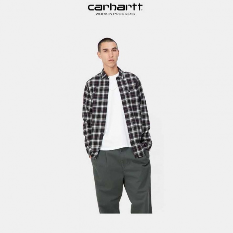 Noir Carhartt Wip Lermond Check Shirt - Danmark XTE-3986532