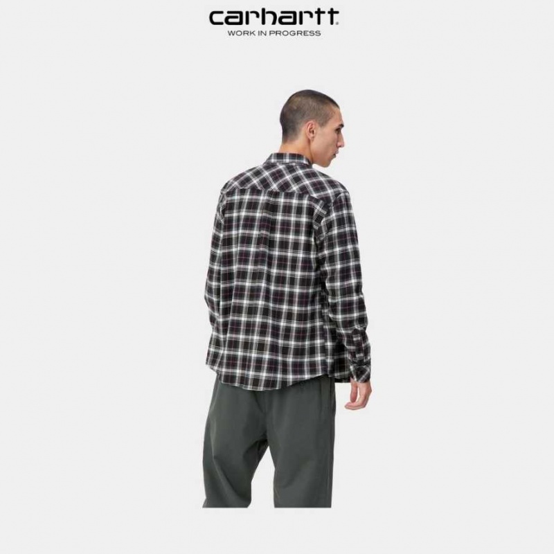 Noir Carhartt Wip Lermond Check Shirt - Danmark XTE-3986532