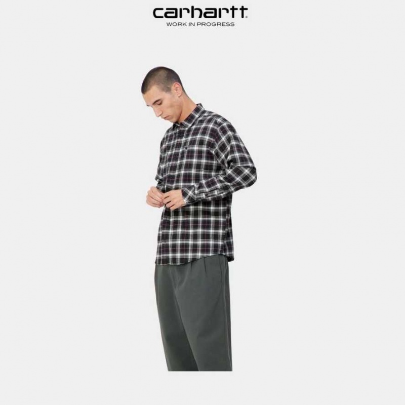 Noir Carhartt Wip Lermond Check Shirt - Danmark XTE-3986532