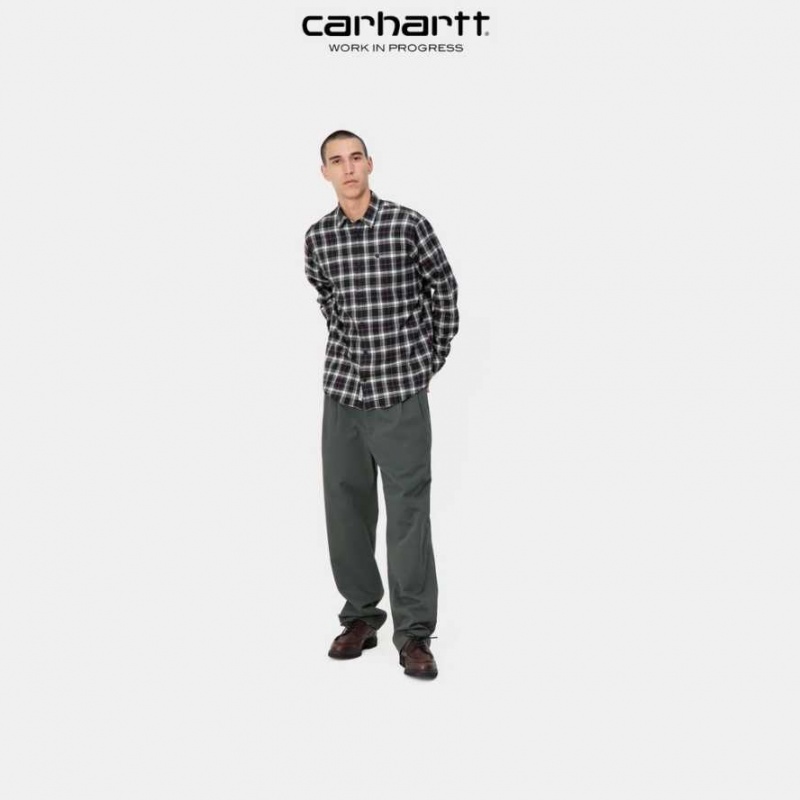 Noir Carhartt Wip Lermond Check Shirt - Danmark XTE-3986532