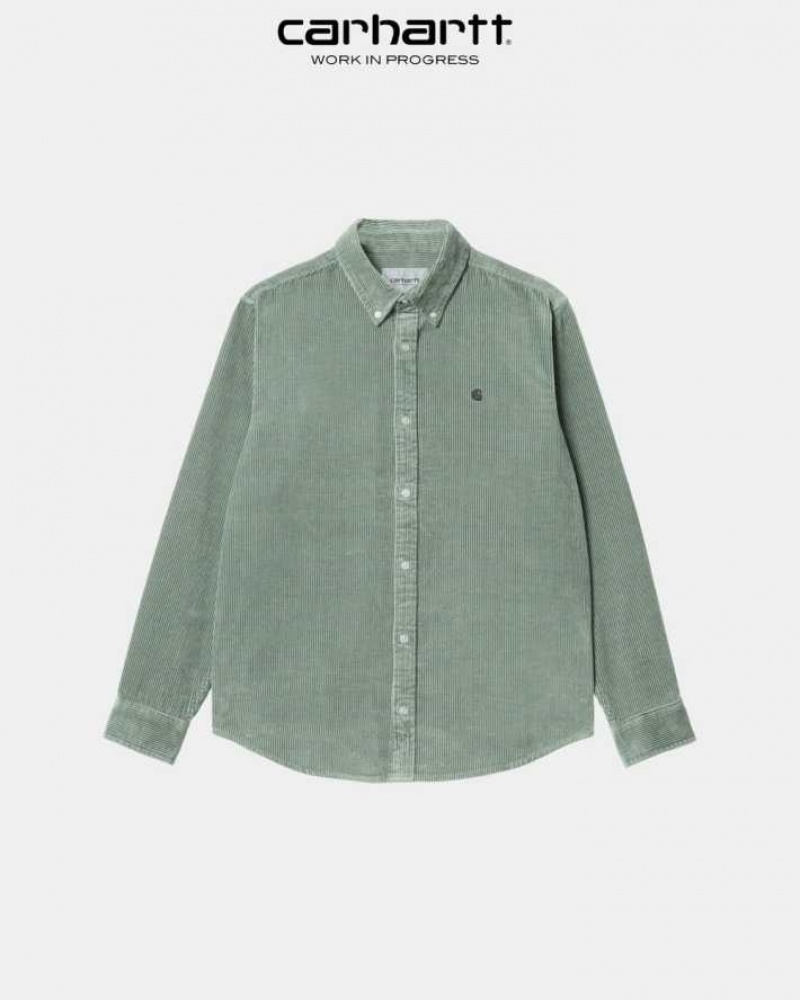 Misty Sage Carhartt Wip Madison Cord Shirt Misty - Danmark NFH-8950212