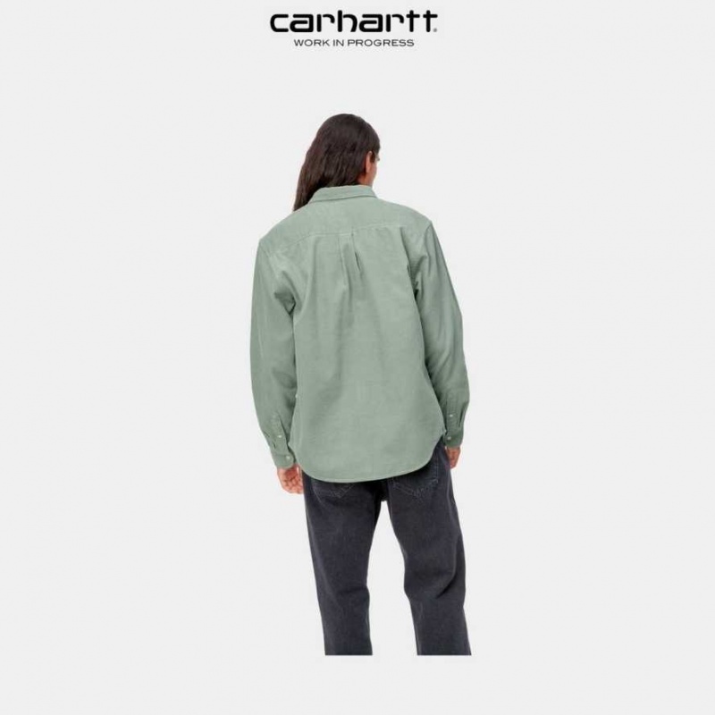 Misty Sage Carhartt Wip Madison Cord Shirt Misty - Danmark NFH-8950212