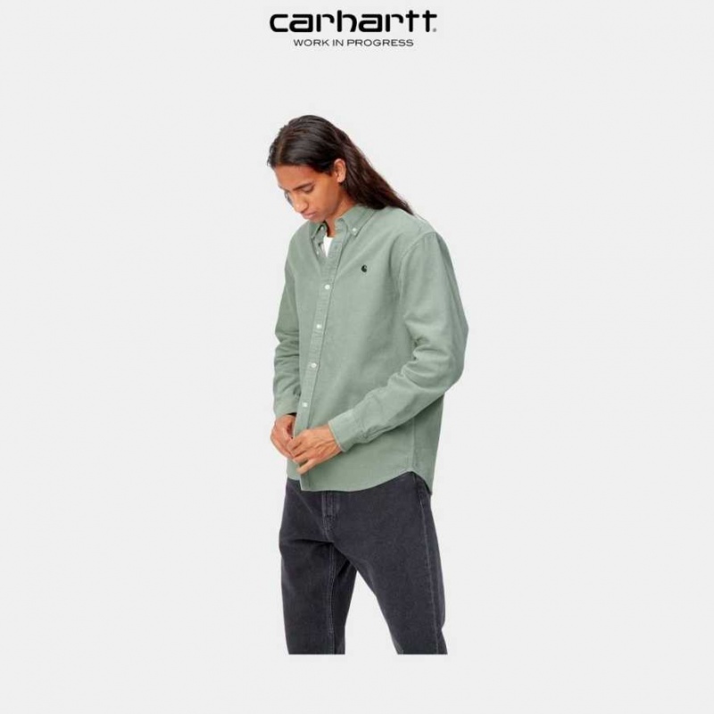 Misty Sage Carhartt Wip Madison Cord Shirt Misty - Danmark NFH-8950212