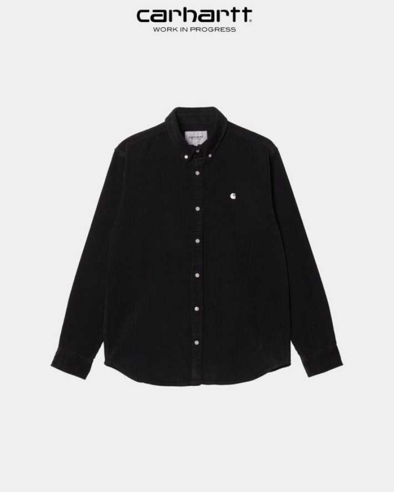 Noir Carhartt Wip Madison Cord Shirt - Danmark YJT-1681539