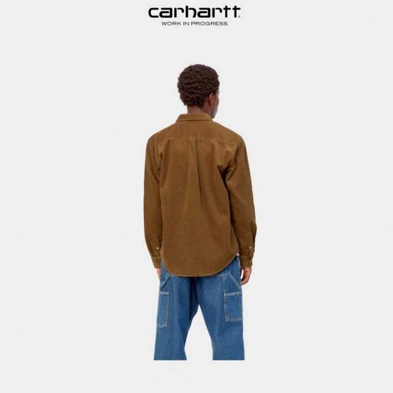 Marron Carhartt Wip Madison Cord Shirt - Danmark SFU-5843336