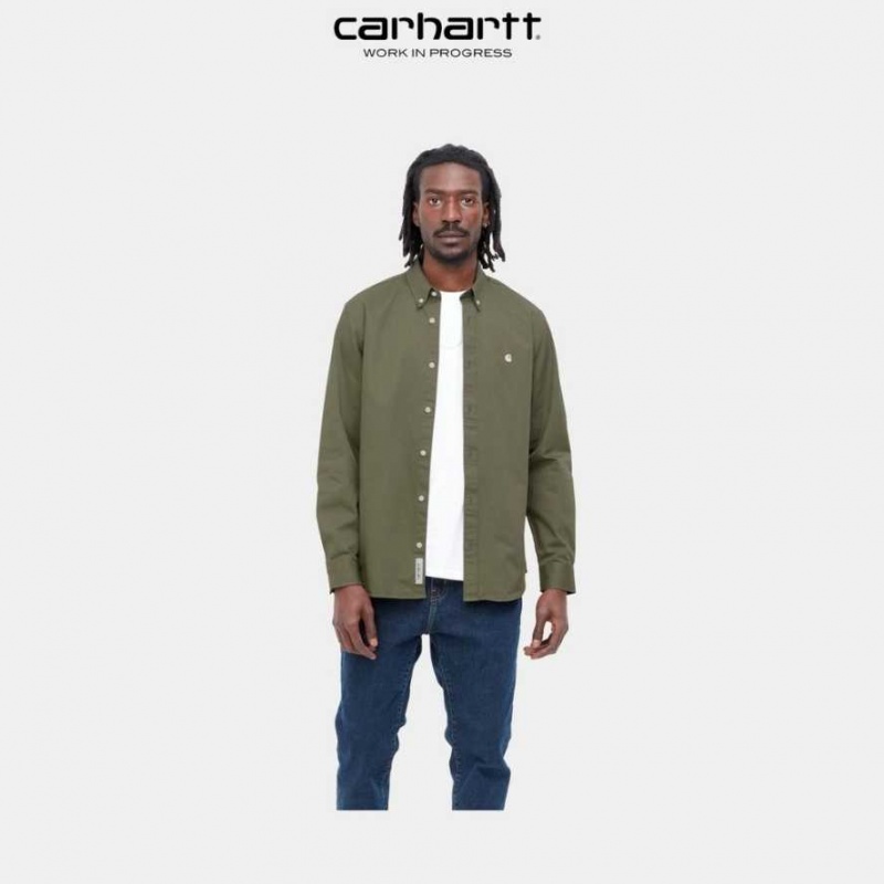 Seaweed Carhartt Wip Madison Shirt - Danmark WUD-6623395