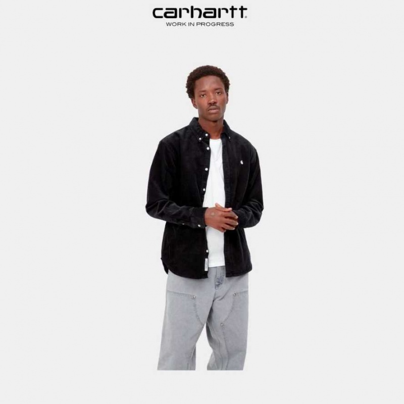 Noir Carhartt Wip Madison Cord Shirt - Danmark YJT-1681539