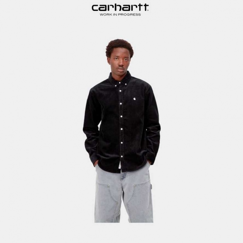 Noir Carhartt Wip Madison Cord Shirt - Danmark YJT-1681539