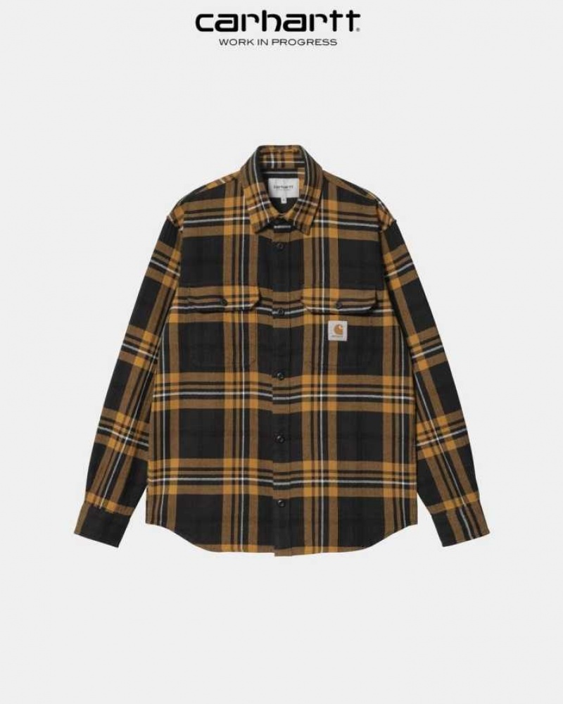 Noir Carhartt Wip Wallace Check Shirt - Danmark QQS-3859777