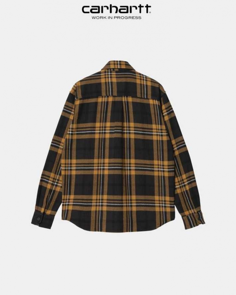 Noir Carhartt Wip Wallace Check Shirt - Danmark QQS-3859777