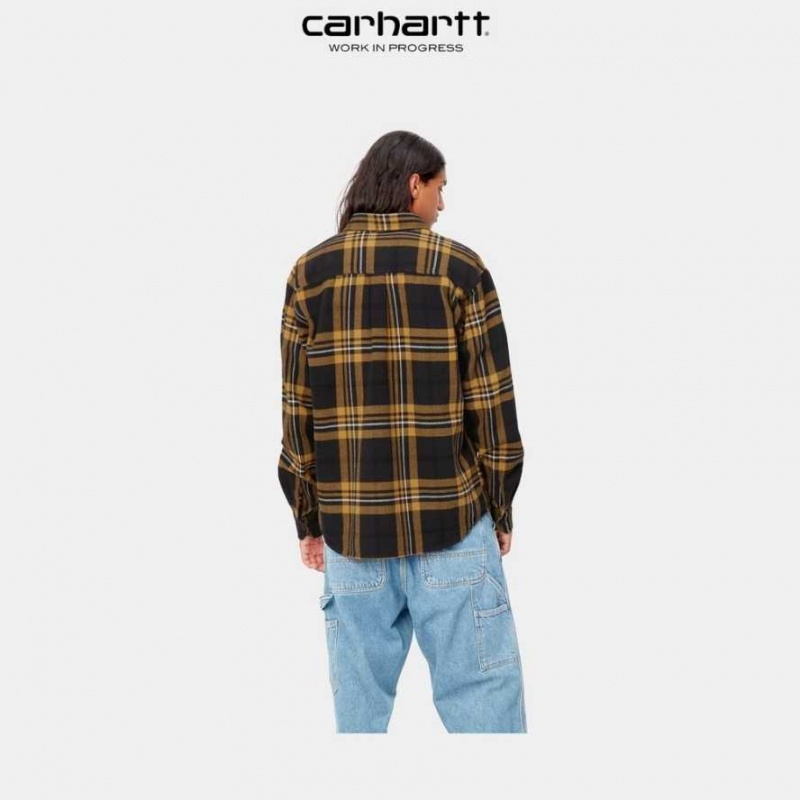 Noir Carhartt Wip Wallace Check Shirt - Danmark QQS-3859777