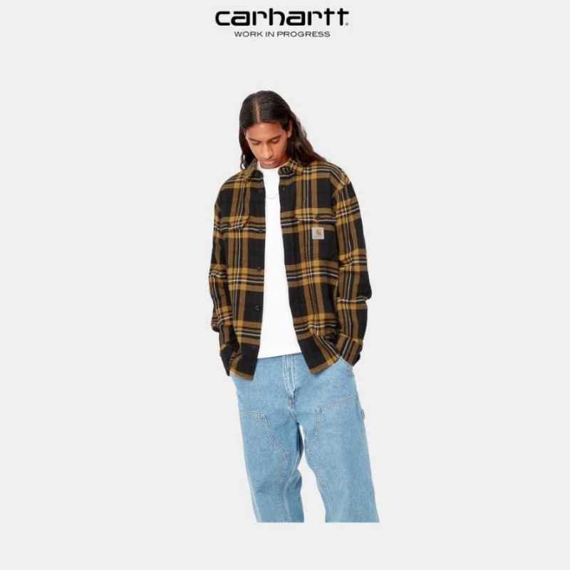 Noir Carhartt Wip Wallace Check Shirt - Danmark QQS-3859777