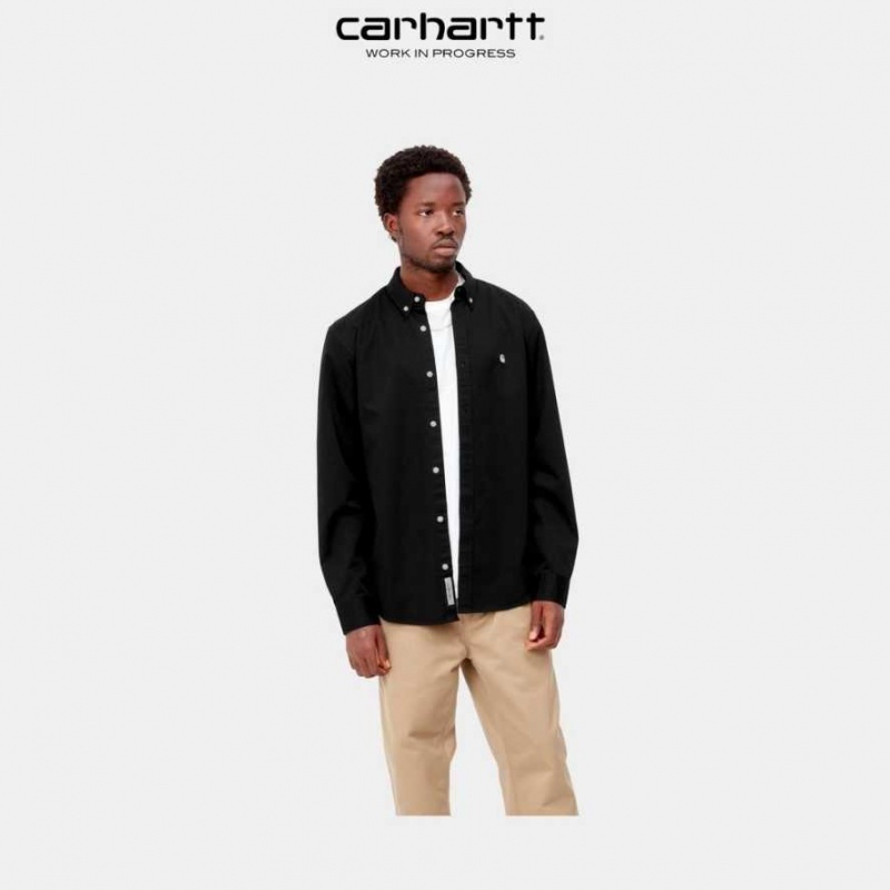 Noir Carhartt Wip Madison Shirt - Danmark WGG-1694497