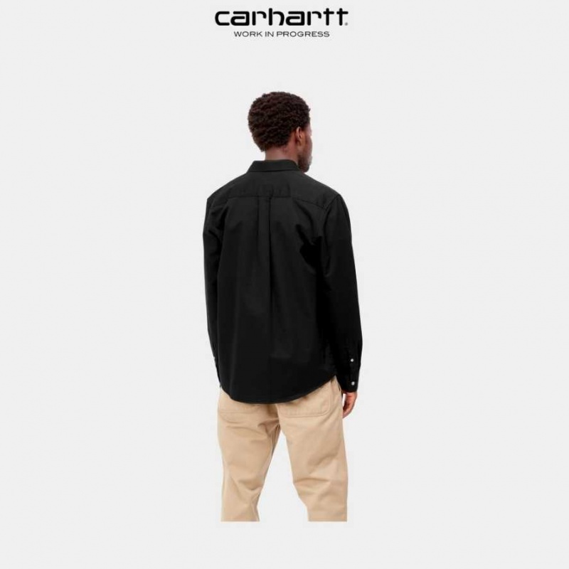 Noir Carhartt Wip Madison Shirt - Danmark WGG-1694497