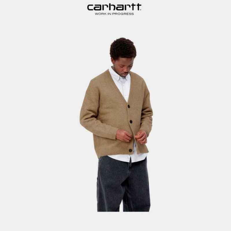 Jasper Heather Carhartt Wip Albion Cardigan Jasper - Danmark BVB-6802673