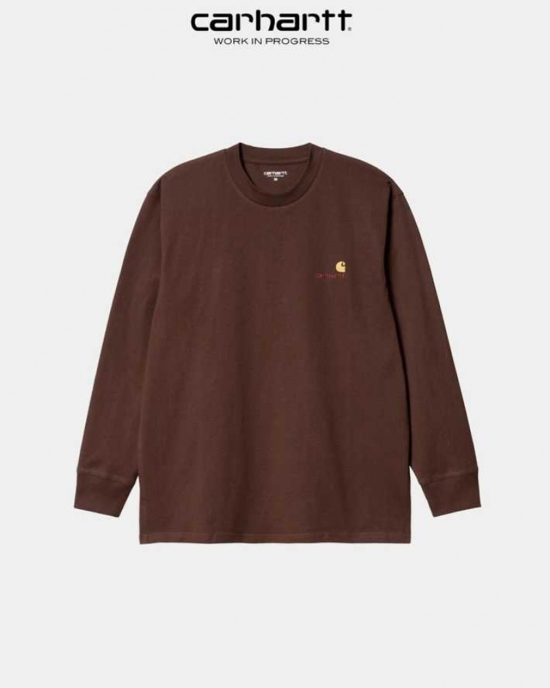 Ale Carhartt Wip American Script Long Sleeve T-Shirt - Danmark YYP-0768406