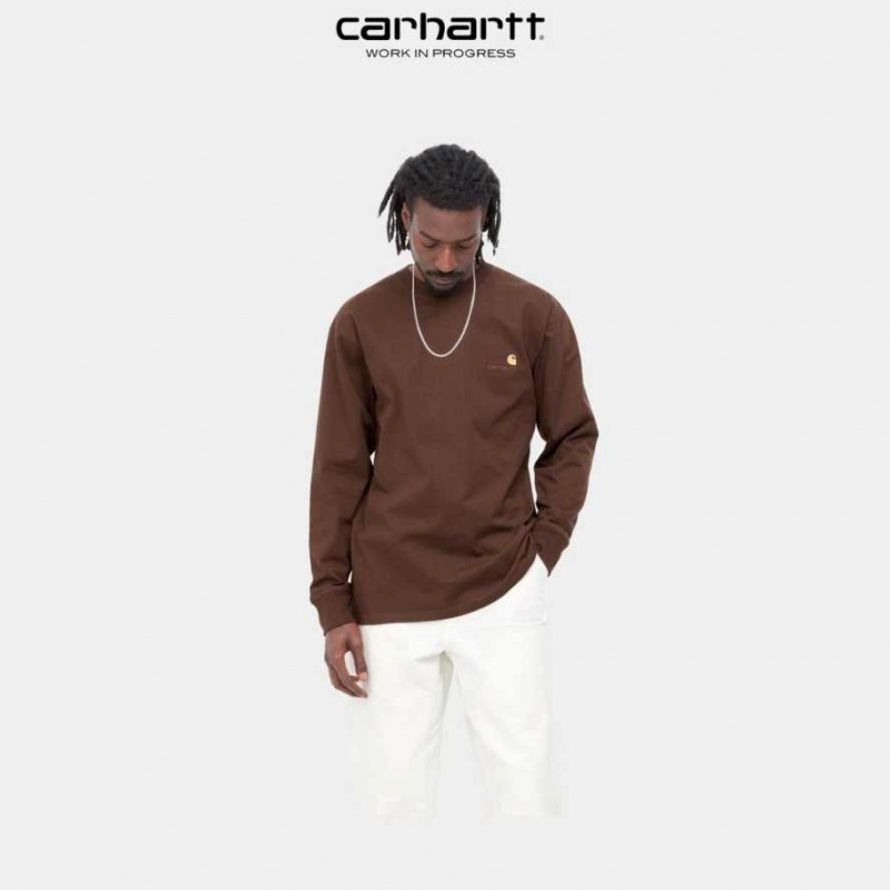 Ale Carhartt Wip American Script Long Sleeve T-Shirt - Danmark YYP-0768406