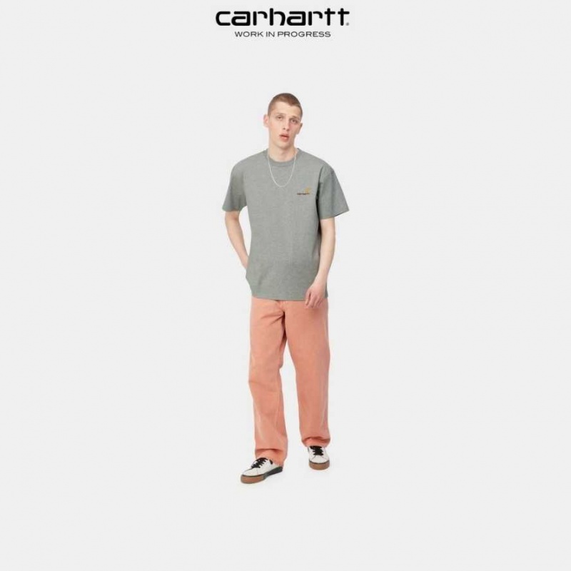 Grise Carhartt Wip American Script T-Shirt - Danmark CCJ-9033776