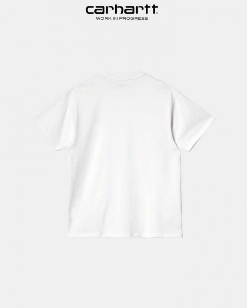 Blanche Carhartt Wip American Script T-Shirt - Danmark WXS-9767675