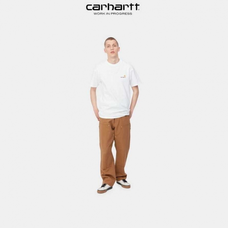 Blanche Carhartt Wip American Script T-Shirt - Danmark WXS-9767675