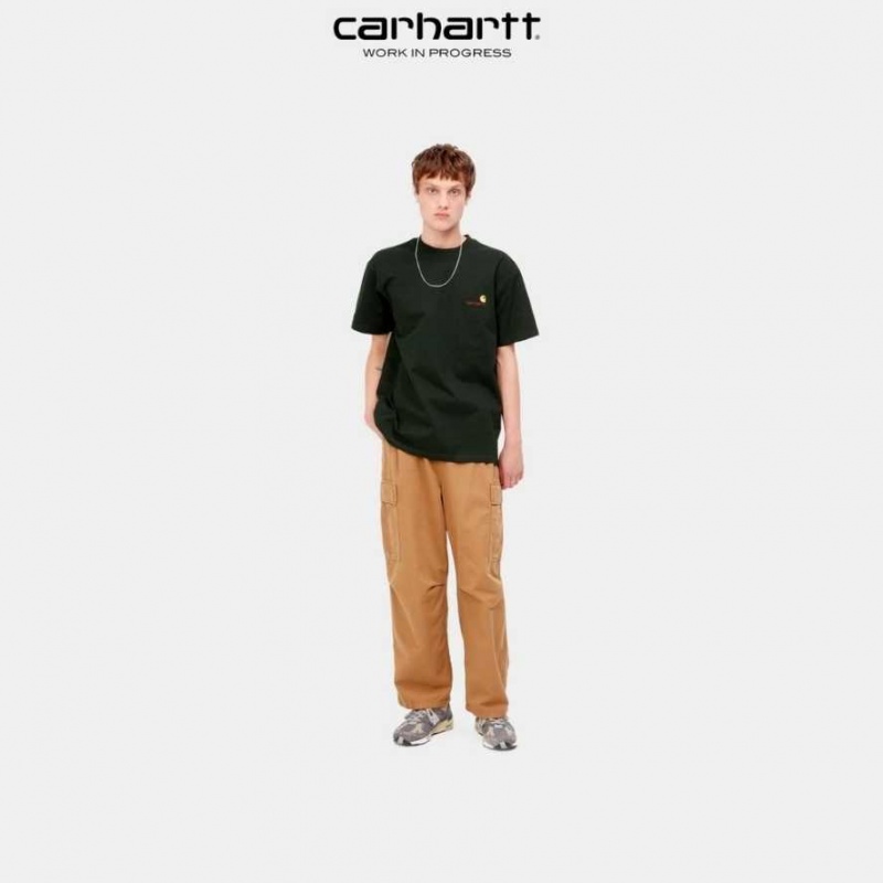 Noir Carhartt Wip American Script T-Shirt - Danmark RYH-6069424