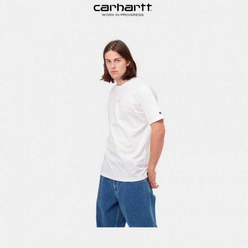 Blanche Carhartt Wip Base T-Shirt - Danmark NVN-4397076