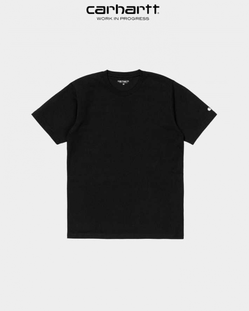 Noir Carhartt Wip Base T-Shirt - Danmark FZL-2391304